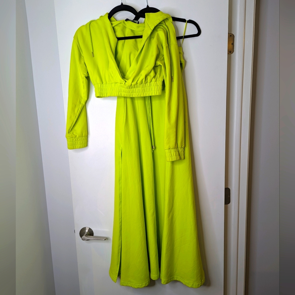 NWOT Akira Lime Green Two Piece Set